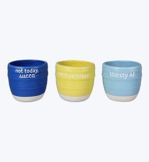 Mini Ceramic Planter 3 Ast