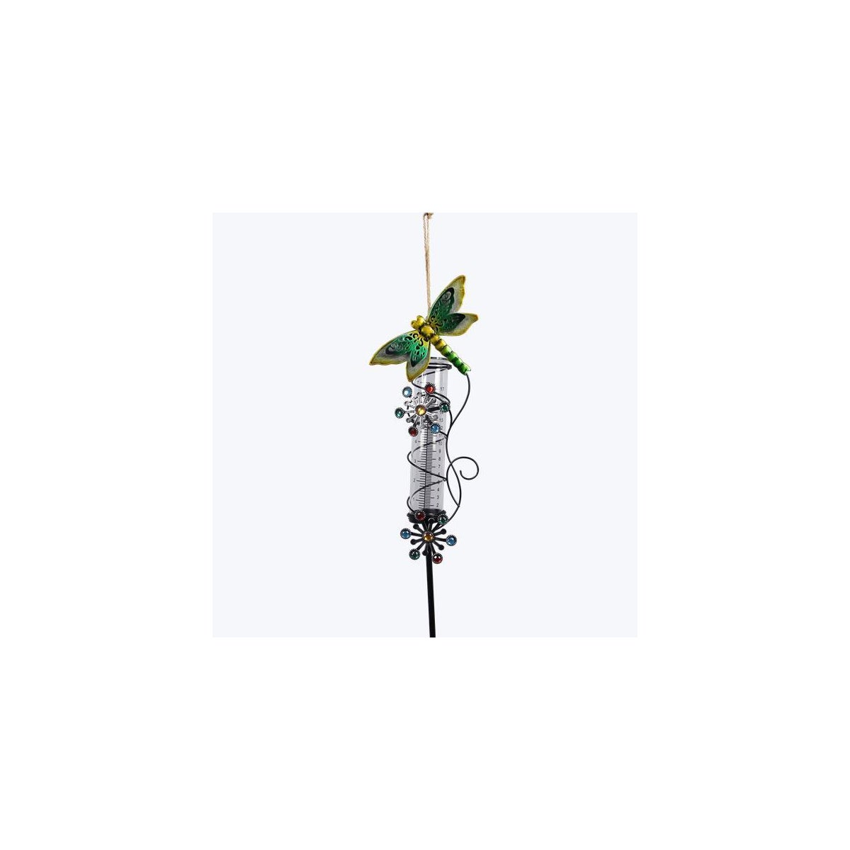 Metal Dragonfly Rain Gauge Garden Stake