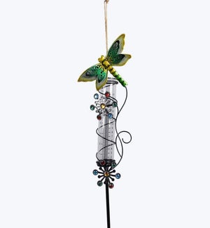 Metal Dragonfly Rain Gauge Garden Stake