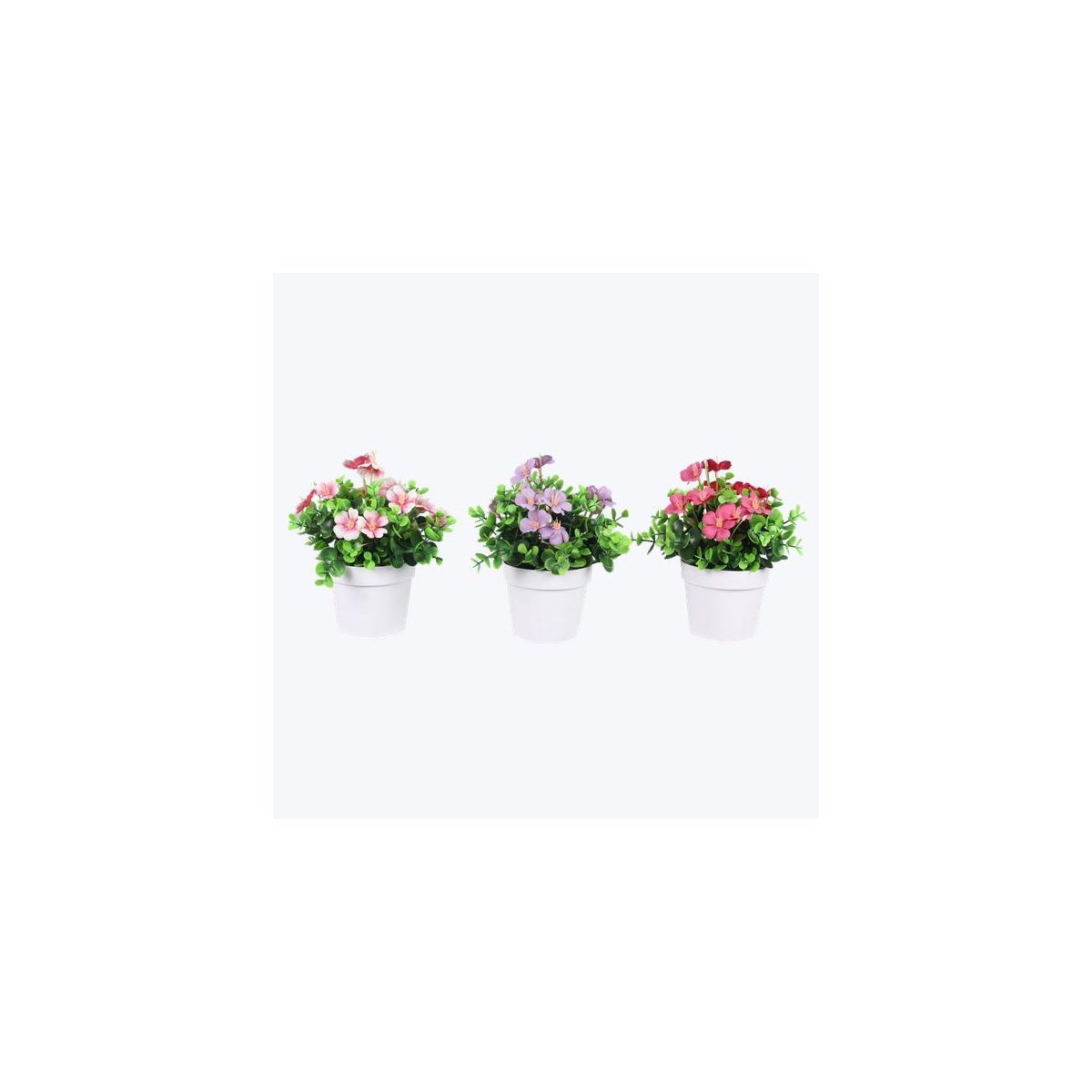 Artificial Flowers in Planter 3 Ast