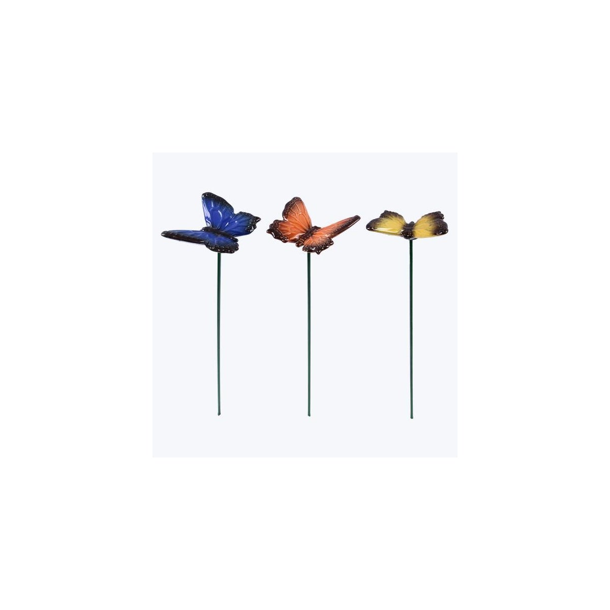 Stoneware Butterfly Garden Stake 3 Ast