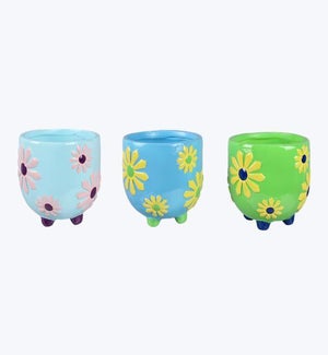 Resin Footed Planters, 3 Ast
