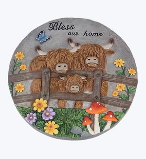 Cement Highland Cow Stepping Stone