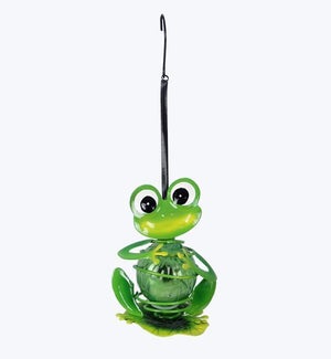 Metal Hanging Frog Solar Light