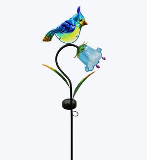 Metal Solar Blue Jay Stake