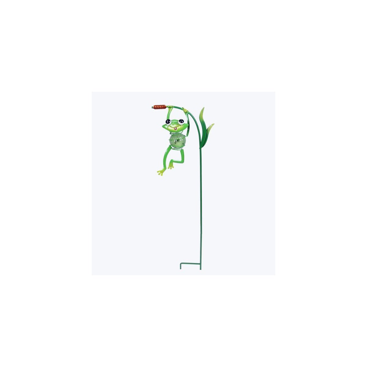 Solar Metal Whimsical Frog Stake