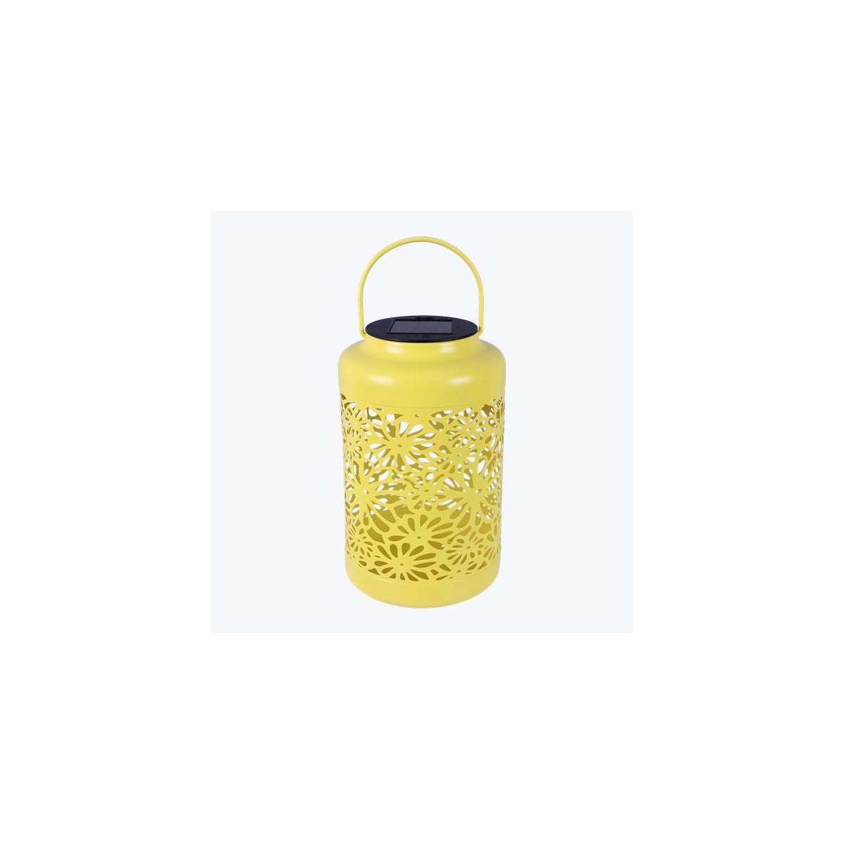 Metal Laser Cut Solar Lantern Yellow