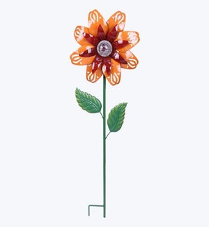 Metal Laser Cut Flower Solar Garden Stake
