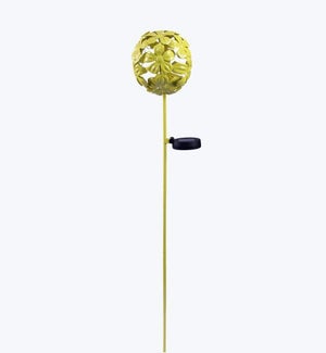 Metal Solar Light Garden Floral Ball Stake - Yellow