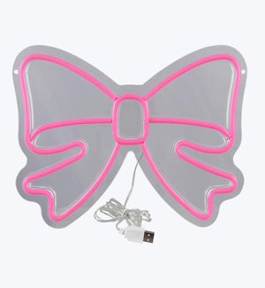 Neon Tabletop Bow Sign