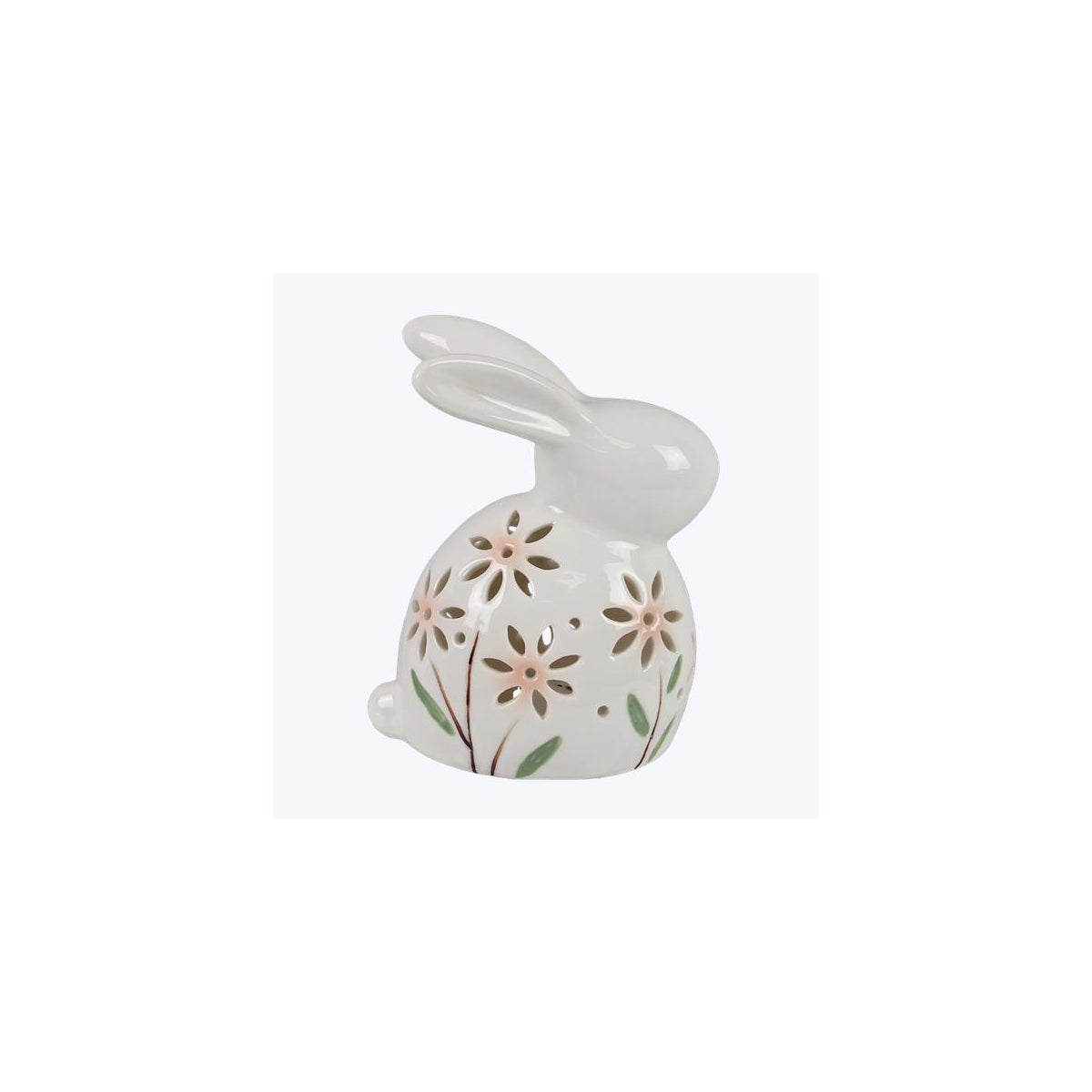 Ceramic Rabbit with Spring Floral Design