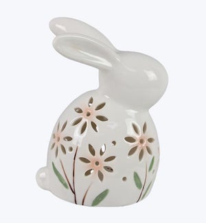 Ceramic Rabbit with Spring Floral Design