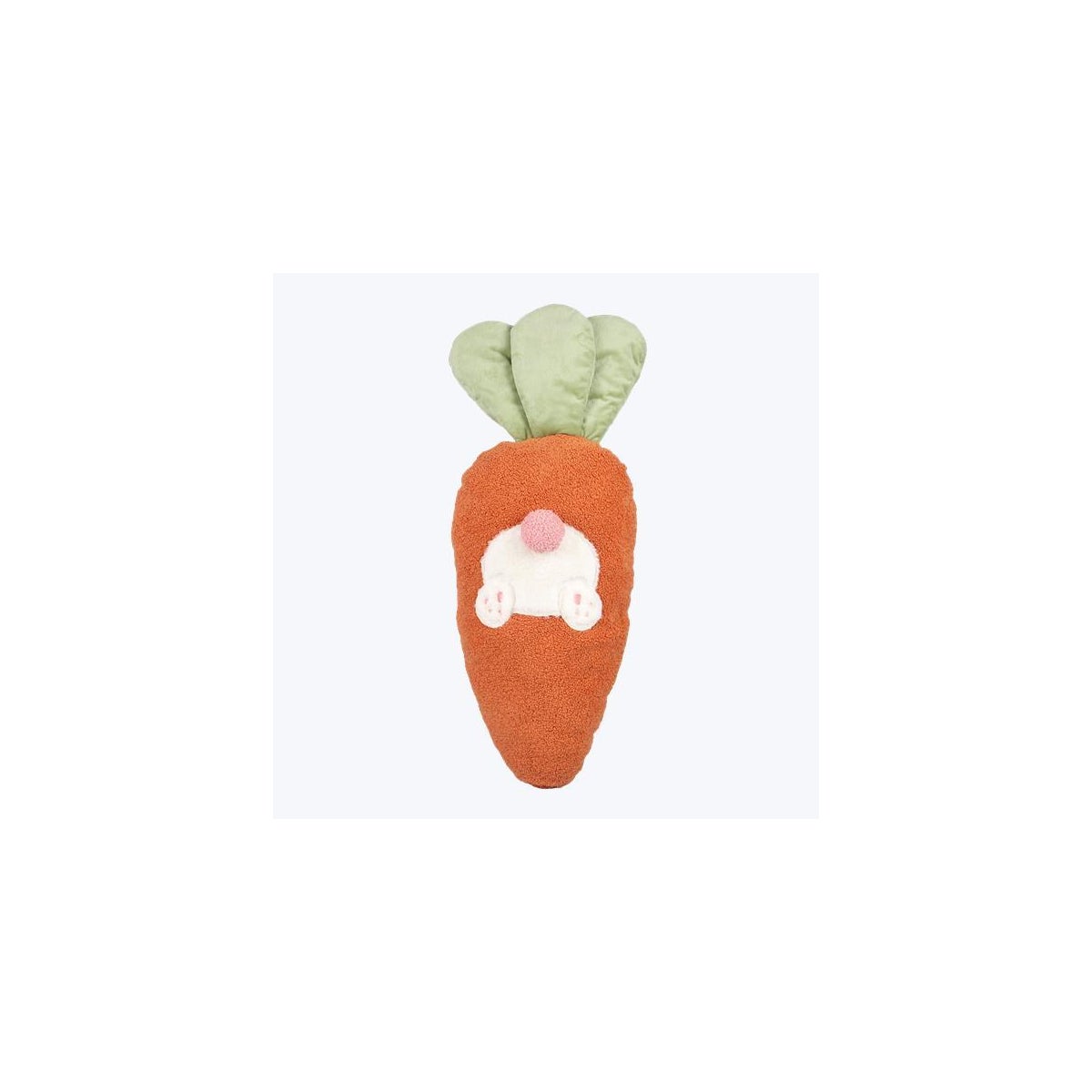 Fabric Extra Large Carrot Shape Seat Pillow with Rabbit Tail Design