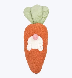 Fabric Extra Large Carrot Shape Seat Pillow with Rabbit Tail Design