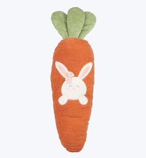 Fabric Extra Large Carrot Shape Seat Pillow with Rabbit Face Design