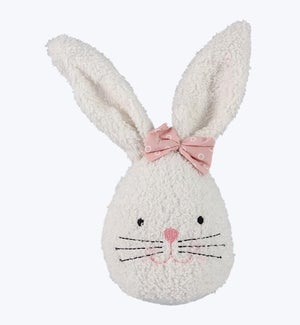 Fabric Easter Rabbit Head with Bow Tabletop Decor