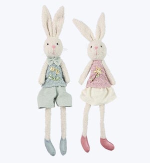 Fabric Shelf Sitting Rabbit 2 Ast