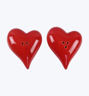 Ceramic Heart Salt and Pepper 2/Set
