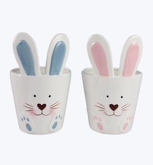 Ceramic Rabbit Flower/Egg Pot 2 Ast