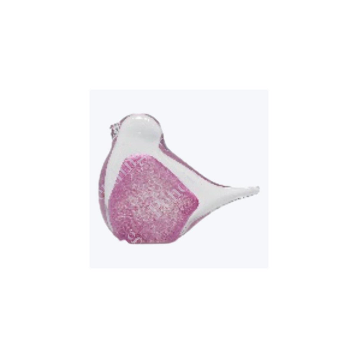 Handblown Glass Bird Figurine Pink Speckles 2 Ast