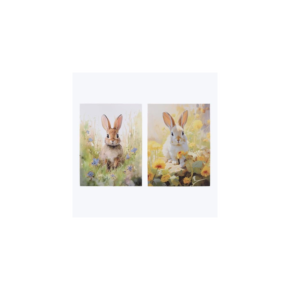 Easter Rabbit LED Light Up Canvas Tabletop Canvas Art 2 Ast