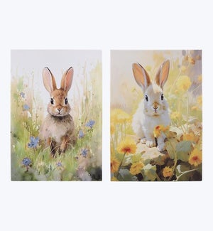 Easter Rabbit LED Light Up Canvas Tabletop Canvas Art 2 Ast