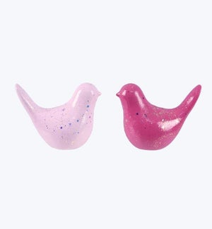 Resin Bird with Floral Design Tabletop Decor 2 Ast
