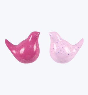 Resin Bird with Floral Design Tabletop Decor 2 Ast