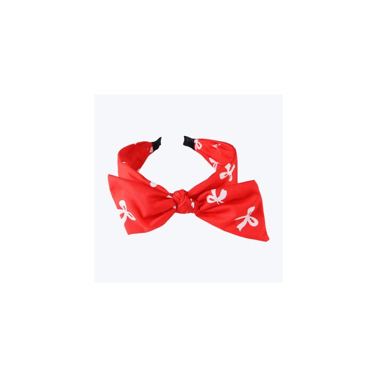 Red with White Bow Design Hair Clip
