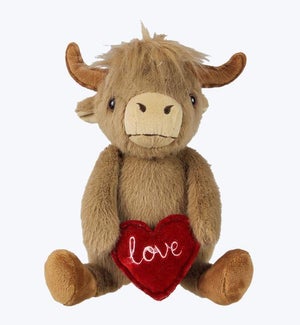 Fabric Highland Cow with Heart Tabletop