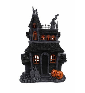 Resin LED Lighted Haunted House