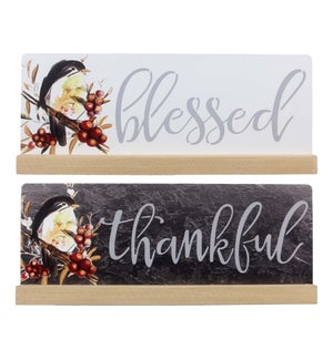 Wood Fall Design Tabletop Sign, 2 Assorted