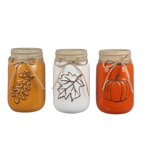 Ceramic Harvest Jar, 3 Ast