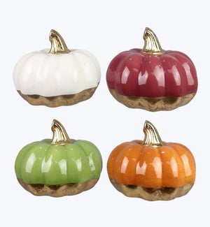 Ceramic Fall Pumpkins, 4 Ast.