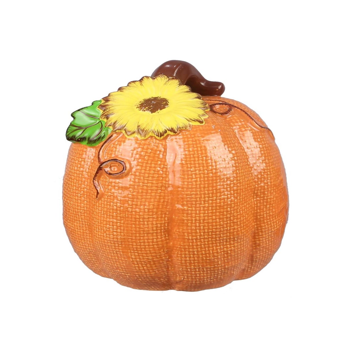 Ceramic Tall Orange Fall Pumpkin - traditional fall | SDS Distributors Ltd.