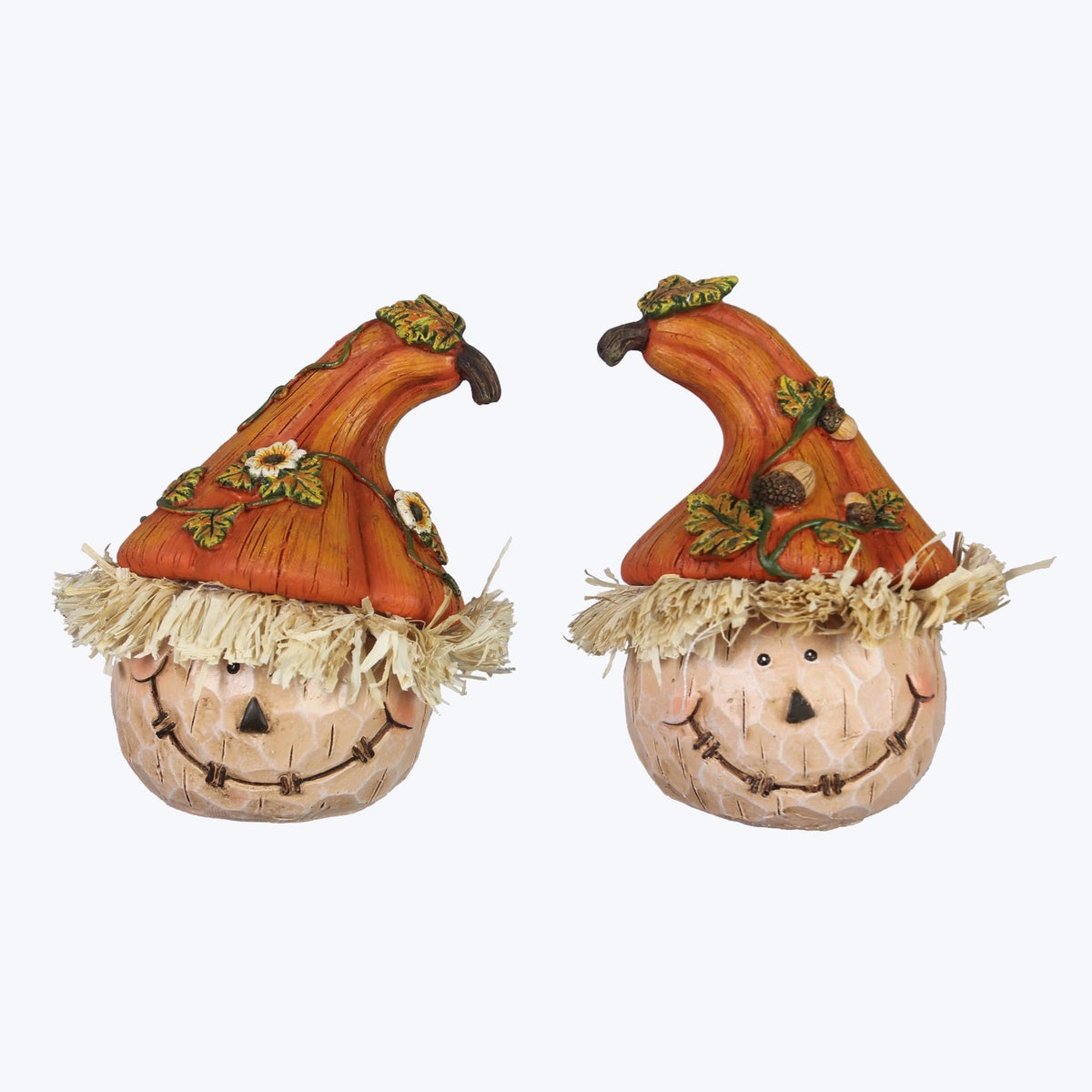 Resin Scarecrow Head Tabletop Ornament, 2 Assorted