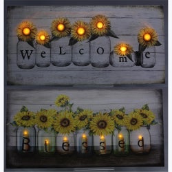Canvas LED Wall Fall Signs with Timer, 2 Ast