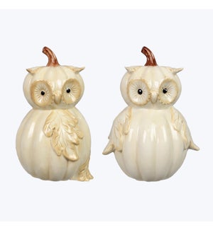 Ceramic Pumpkin Shaped Owls, 2 Assorted
