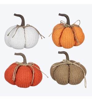Fabric Colored Pumpkins, 4 Assorted