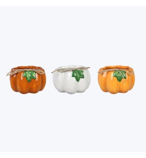 Ceramic Pumpkin Bowl/Planter, 3 Assorted