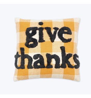 Cotton Hand Woven Give Thanks Pillow