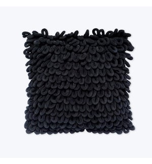 Cotton/Micro Chenille Woven Pillow Black