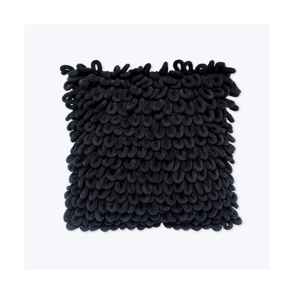 Cotton/Micro Chenille Woven Pillow Black
