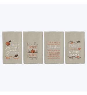 Cotton Fall Kitchen Towel, 4 Assorted