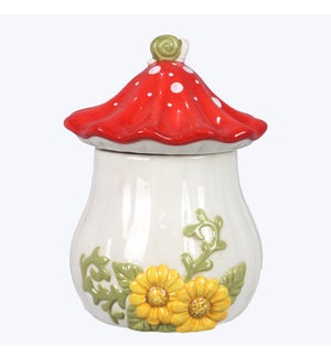Ceramic Cozy Woodland Mushroom Goodie Jar.
