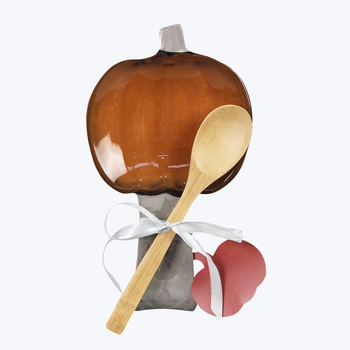 Ceramic Fall Harmony Pumpkin Spoon Rest with Wood Spoon Set of 2 Gift Set