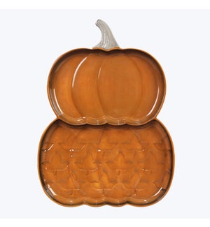 Ceramic Fall Harmony Pumpkin Platter