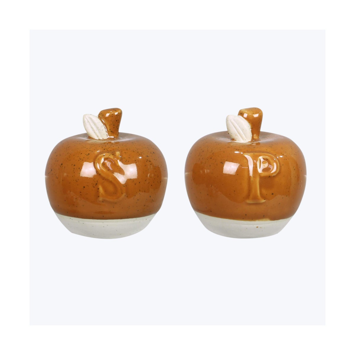 Ceramic Fall Tradition Apple Shaped S/P Set of 2