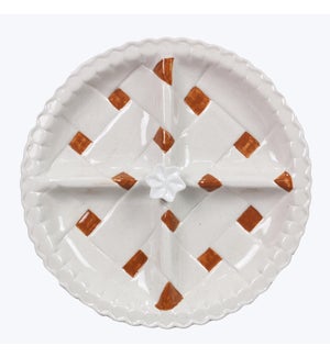 Ceramic Fall Tradition Pumpkin Pie Design Divided