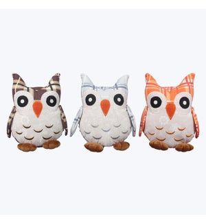 Fabric  Fall Tradition Tabletop Owls, 3 Ast.